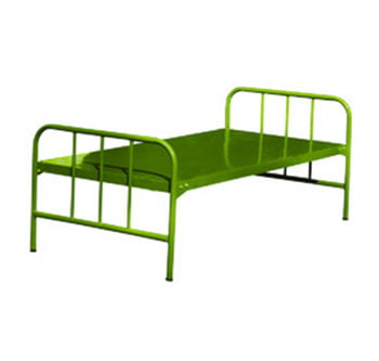 Green steel cot