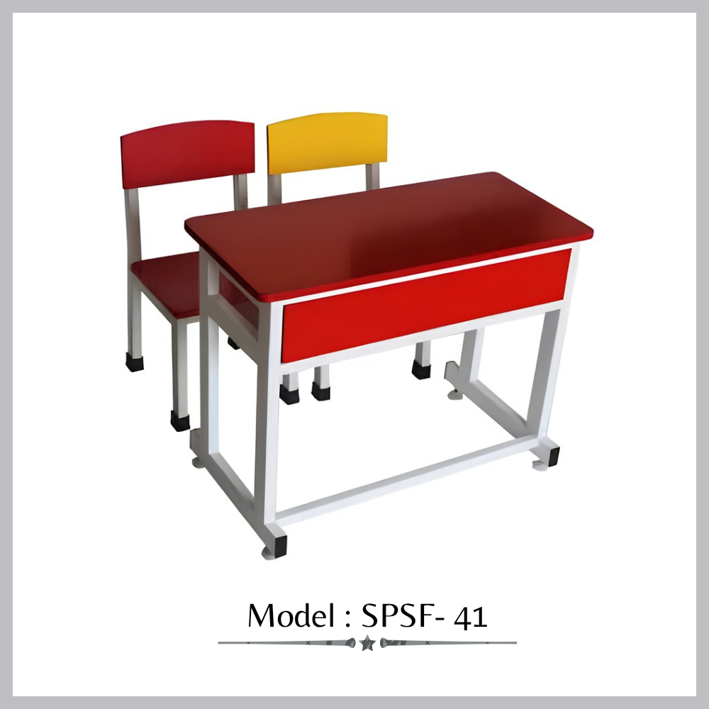Blue and Red study table and chair