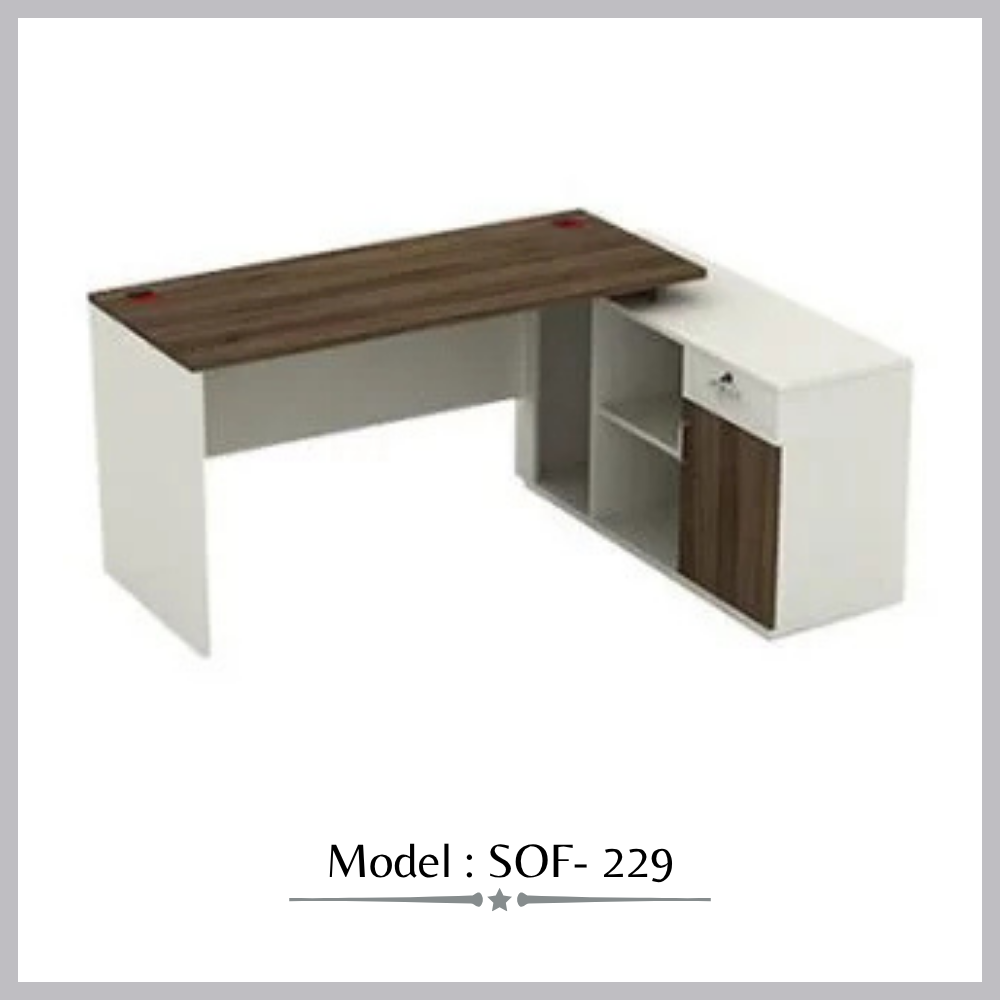 Maroon and white office table