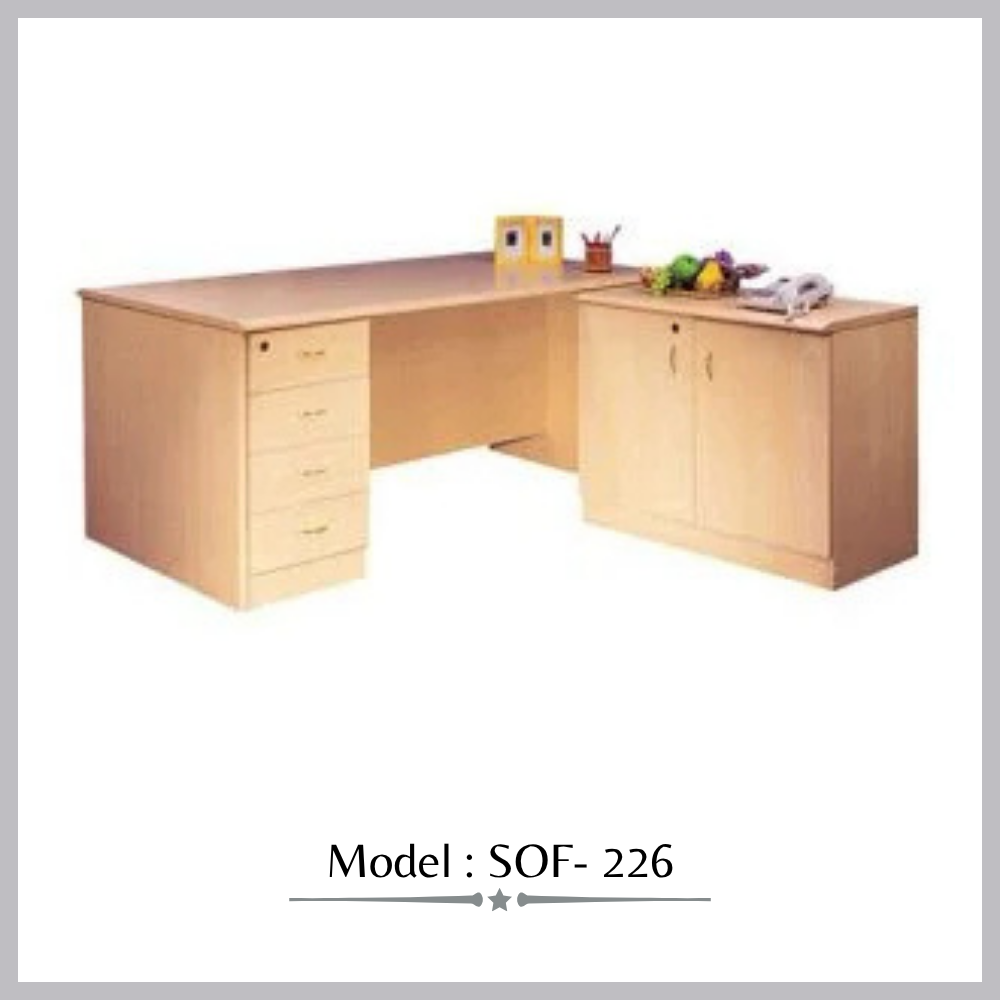 Rectangular office table with side table