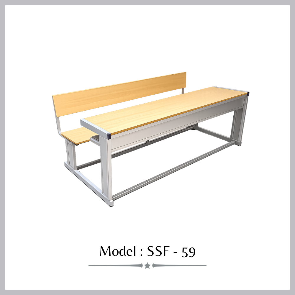 Four seater desk & bench