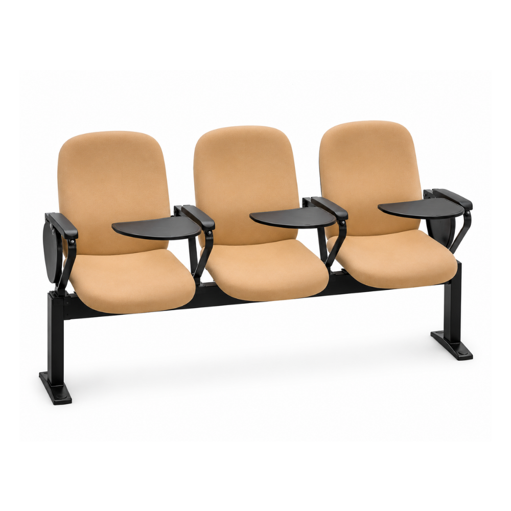 Three seater Auditorium Chair with Writing Pad